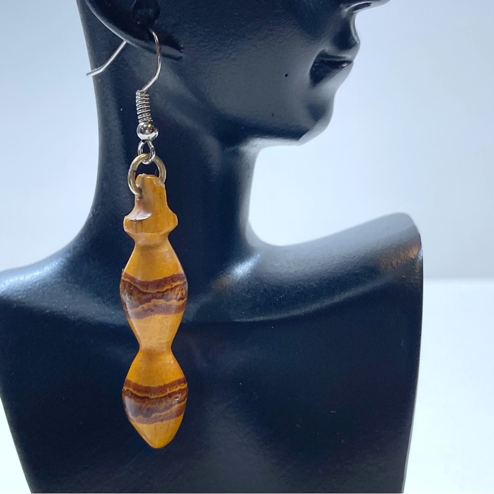 Handmade Vintage Boho bamboo earrings from the 70s